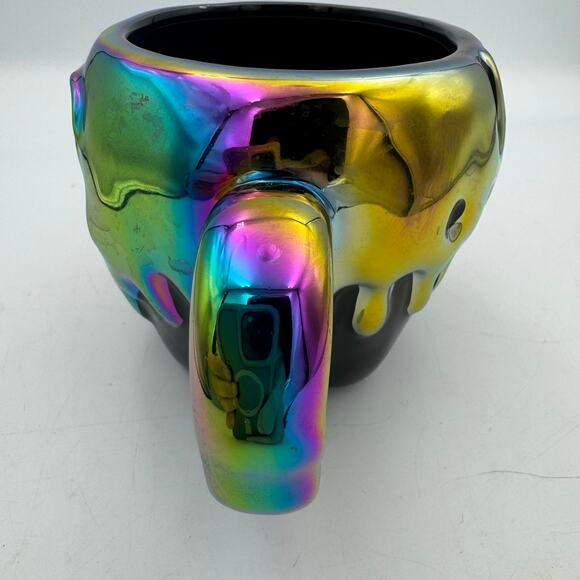 Disney One Bad Apple Iridescent Skull Mug 20oz Ceramic Halloween Villains - Picture 4 of 9